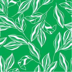 seamless pattern with green leaves