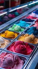 different colorful ice creams