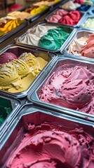 different colorful ice creams