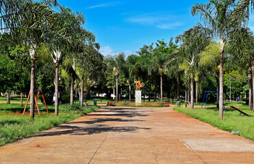 Fototapeta na wymiar Public square in Ribeirao Preto, Sao Paulo, Brazil