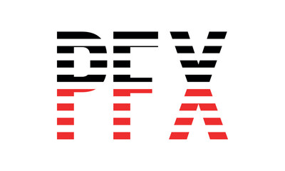 PFX three initial letter iconic line negative space minimal logo design vector template. monogram, abstract, wordmark, business, typography, minimalist, brand, company, flat, modern, unique, simple