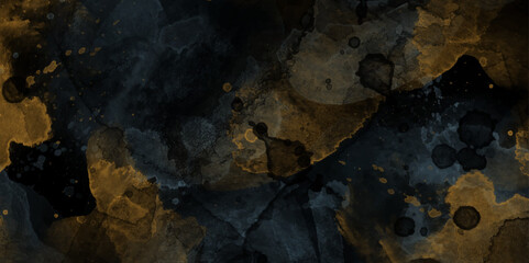 Black and golden marble natural pattern for background. watercolor black texture background. Elegant marble aesthetics. Old grunge textures with scratches and cracks. luxurious design project interio.