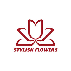 The flower logo design is stylish and elegant, suitable for a company logo related to the flower philosophy