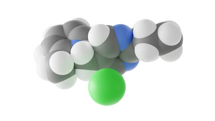 amprolium molecule, coccidiostat, molecular structure, isolated 3d model van der Waals