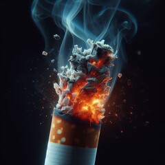  Close-up of a burning cigarette