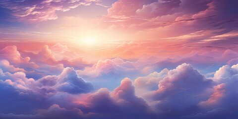 Heavenly sky. Big thick clouds over a city