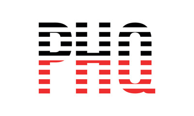 PHQ three initial letter iconic line negative space minimal logo design vector template. monogram, abstract, wordmark, business, typography, minimalist, brand, company, flat, modern, unique, simple