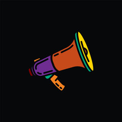 Original vector illustration. The contour icon of the speaker. A design element.