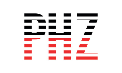 PHZ three initial letter iconic line negative space minimal logo design vector template. monogram, abstract, wordmark, business, typography, minimalist, brand, company, flat, modern, unique, simple