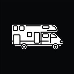 Original vector illustration. A contour icon of a mobile home.