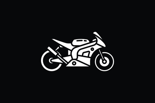 Original vector illustration. The contour icon of a racing sports motorcycle. Superbike.