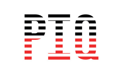 PIQ three initial letter iconic line negative space minimal logo design vector template. monogram, abstract, wordmark, business, typography, minimalist, brand, company, flat, modern, unique, simple