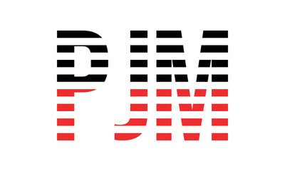 PJM three initial letter iconic line negative space minimal logo design vector template. monogram, abstract, wordmark, business, typography, minimalist, brand, company, flat, modern, unique, simple