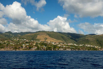 The urban area around Roseau in Dominica
