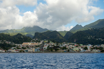 The urban area around Roseau in Dominica