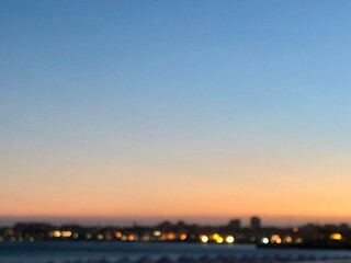 Tamariz Beach city lights. Cascais, Lisbon District, Portugal