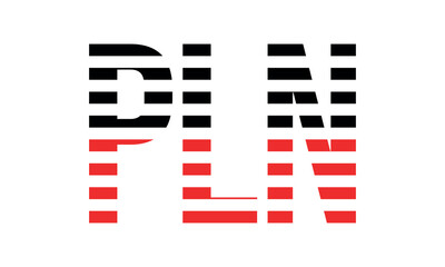 PLN three initial letter iconic line negative space minimal logo design vector template. monogram, abstract, wordmark, business, typography, minimalist, brand, company, flat, modern, unique, simple