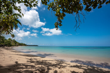 Dramatic long exposure image of the Caribbean coast inLas Terrenas, Dominican Republic.
