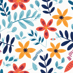 Beautiful floral pattern vintage design colorful unique cute flower 