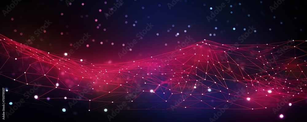 Wall mural texture of abstract future technology lines with dots connection mesh background banner illustration