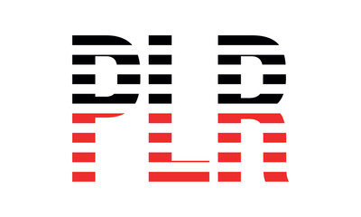 PLR three initial letter iconic line negative space minimal logo design vector template. monogram, abstract, wordmark, business, typography, minimalist, brand, company, flat, modern, unique, simple