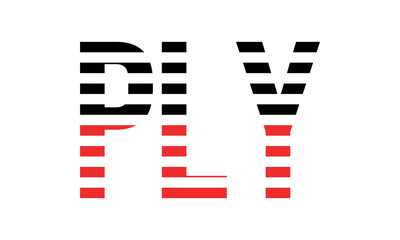 PLY three initial letter iconic line negative space minimal logo design vector template. monogram, abstract, wordmark, business, typography, minimalist, brand, company, flat, modern, unique, simple