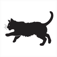 black cat silhouette illustration vector