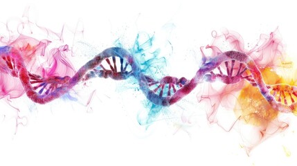 abstract dna isolated on a white background - obrazy, fototapety, plakaty