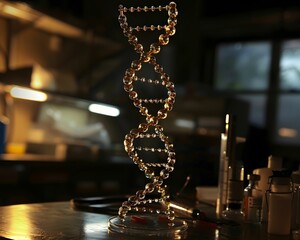 A controversy erupts over a new vaccine that alters human DNA promising evolution but at a potential cost to humanitys future - obrazy, fototapety, plakaty