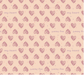 hearts seamless vector pattern, love, valentine, pink