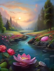lotus flower in the lotus pond
