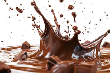 Captivating View of Liquid Chocolate Splashing Dynamically - obrazy, fototapety, plakaty