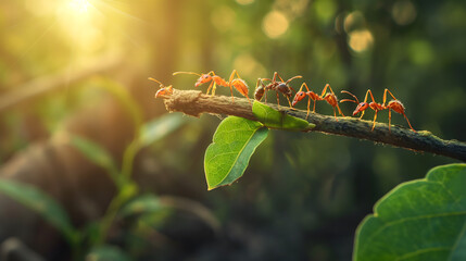 Ants on a Journey: Collaborative Insects Navigating the Natural World