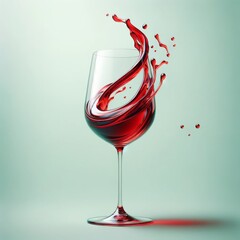 Verre de vin rouge dans un style minimaliste et photoréaliste 