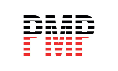 PMP three initial letter iconic line negative space minimal logo design vector template. monogram, abstract, wordmark, business, typography, minimalist, brand, company, flat, modern, unique, simple