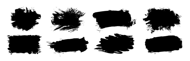 Set of Cosmetic mascara strokes with a frame for text, on transparent background. Realistic mascara smears, vector illustration