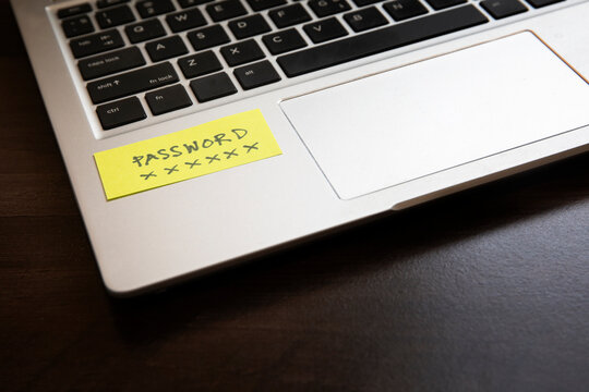 password write on paper , security awareness and password management