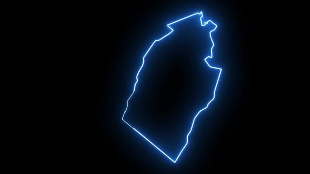 map of Kufa in iraq with glowing neon effect