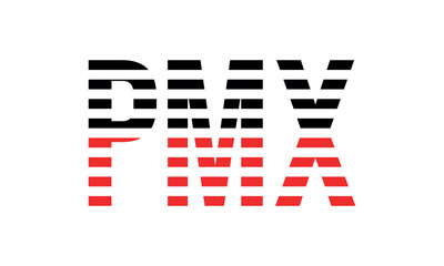 PMX three initial letter iconic line negative space minimal logo design vector template. monogram, abstract, wordmark, business, typography, minimalist, brand, company, flat, modern, unique, simple