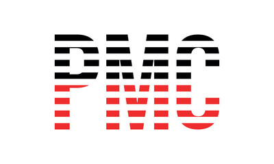 PMC three initial letter iconic line negative space minimal logo design vector template. monogram, abstract, wordmark, business, typography, minimalist, brand, company, flat, modern, unique, simple