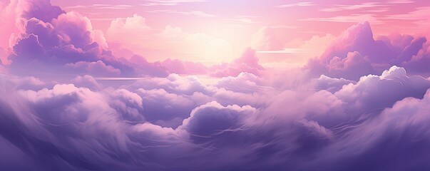 Nature outdoor air sky purple pink clouds. Adventure love romantic fly wild vibe. Graphic Art