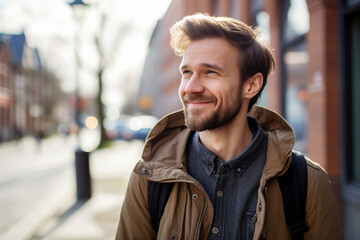 Obraz premium Creative Generative AI technology picture of happy people surrounded by spring blossom enjoying great day