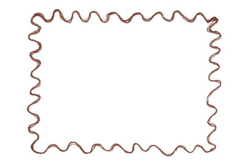 Brown frame isolated on transparent background.