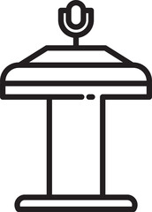 Podium and Microphone Icon