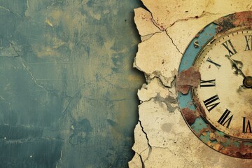 a split design with vintage and modern elements representing the clash of different eras