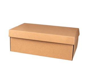 Closed brown post packaging isolated on white