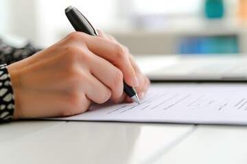 A hand using a sleek pen to sign a crisp, the importance of meticulousness