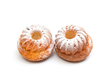 Cupcakes isolated on white background. Muffin close-up