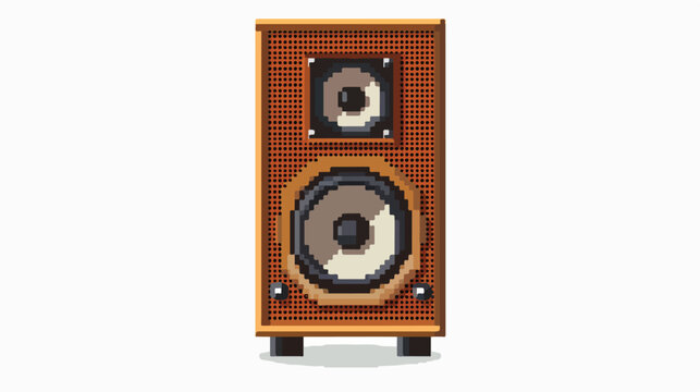 Pixel art speaker icon isolated on white background 