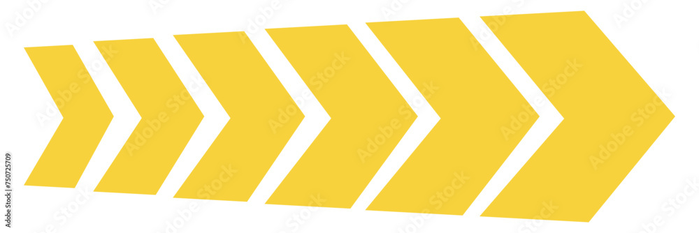 Wall mural yellow arrow line stripes. isolated on white background. vector illustration